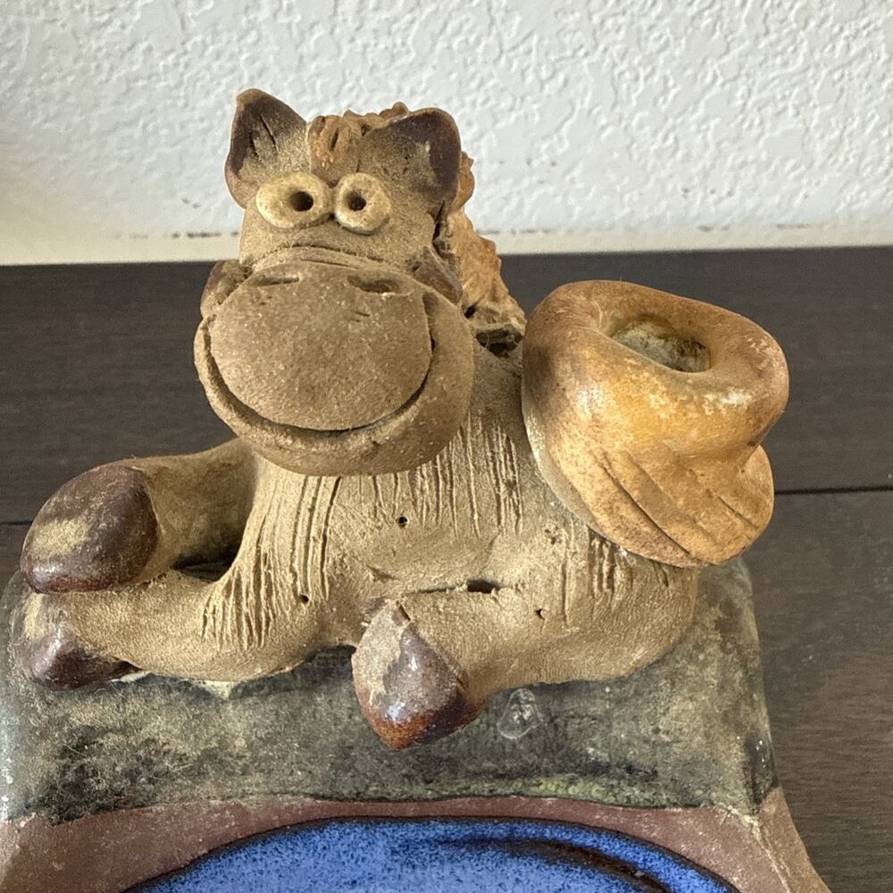VTG. ART STUDIO POTTERY WHIMSICAL TRINKET DISH - Picture 2 of 9